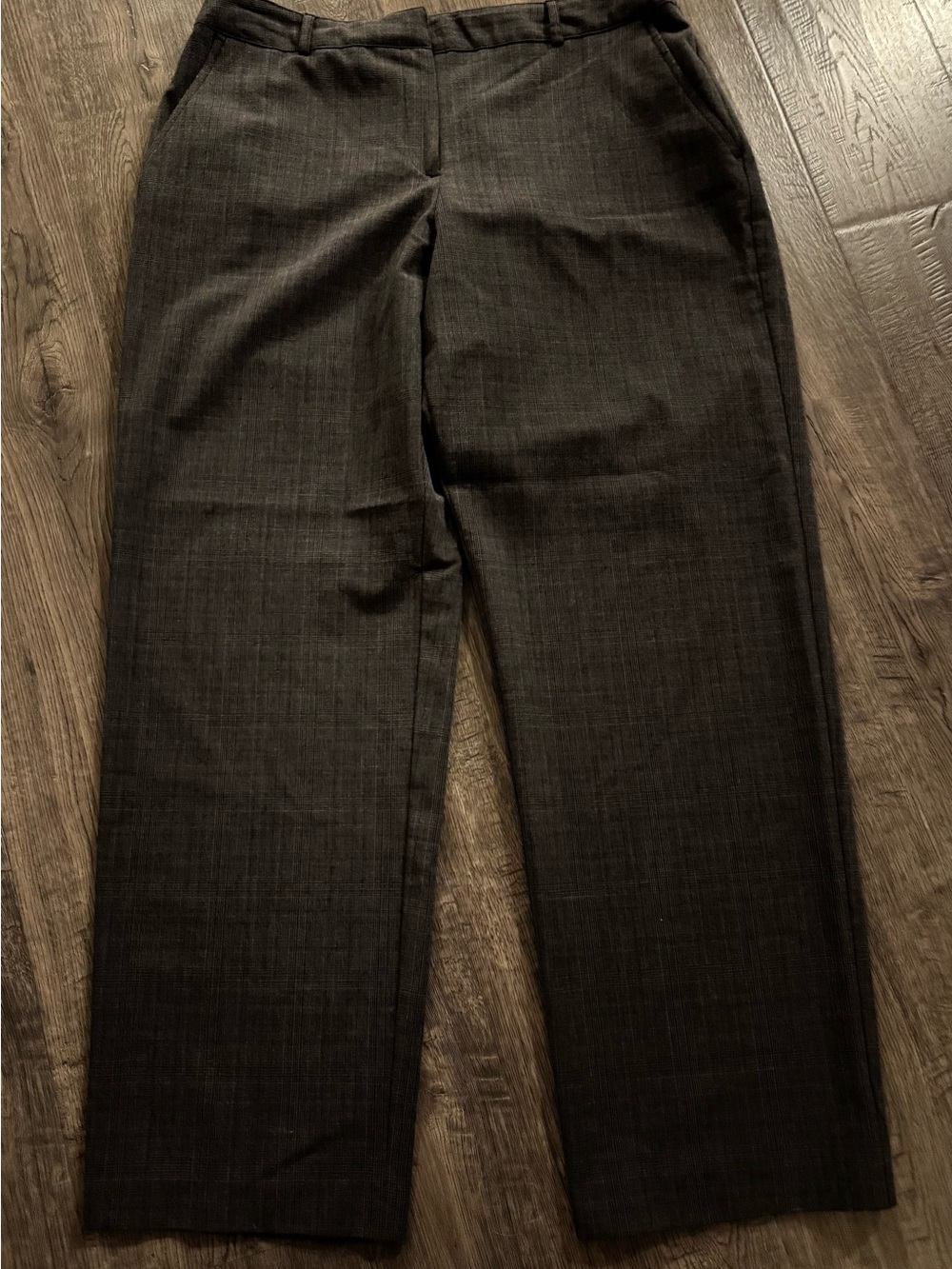 Briggs New York Women's Gray Dress Pants Flat Front Pockets Petite